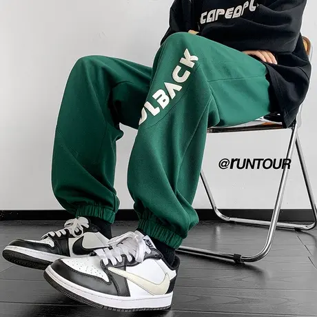 潮流休闲裤子男春秋季美式vibe长裤宽松束脚卫裤潮牌大码运动裤男商品大图