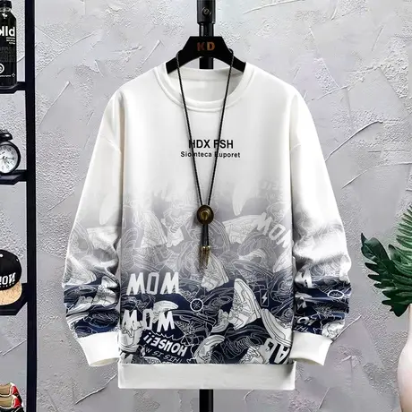 13青少年春秋季圆领卫衣男孩12-15岁初中学生长袖t恤14大童上衣服商品大图