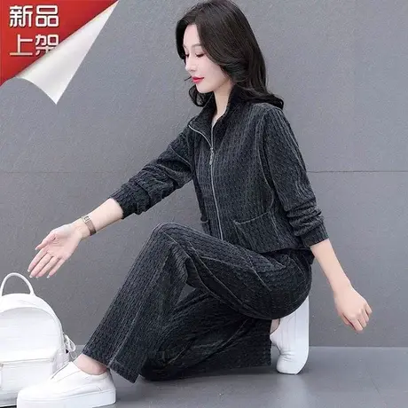 恋上17号灯芯绒休闲运动套装中老年2023秋冬新款中年女装秋装妈妈商品大图