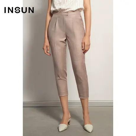 INSUN恩裳夏季九分小脚铅笔西装裤图片