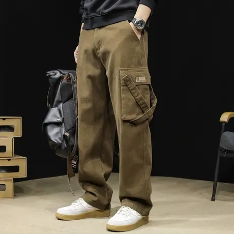 美式工装裤男2024新款潮牌直筒宽松休闲男裤大码春秋复古阔腿裤子商品大图