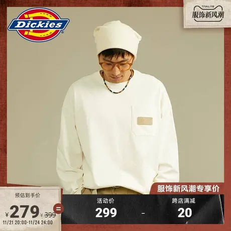 Dickies 春夏工装运动休闲 口袋长袖T恤 男女情侣宽松内搭商品大图