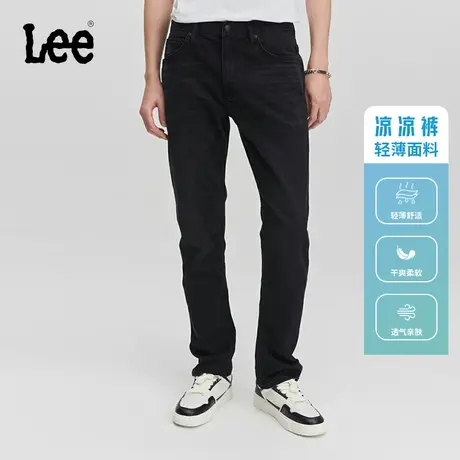 Lee商场同款24早春新品726标准中腰直脚轻薄黑色男牛仔裤凉凉裤潮图片