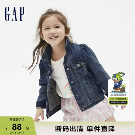 【断码优惠】Gap女幼童牛仔衬衫外套夹克米妮儿童装印花运动上衣商品大图