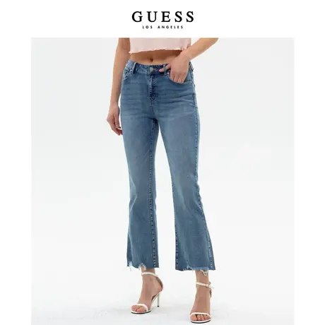 GUESS2023新款女士高腰牛仔裤弹力修身微喇牛仔裤-Q3PA65D51V0图片