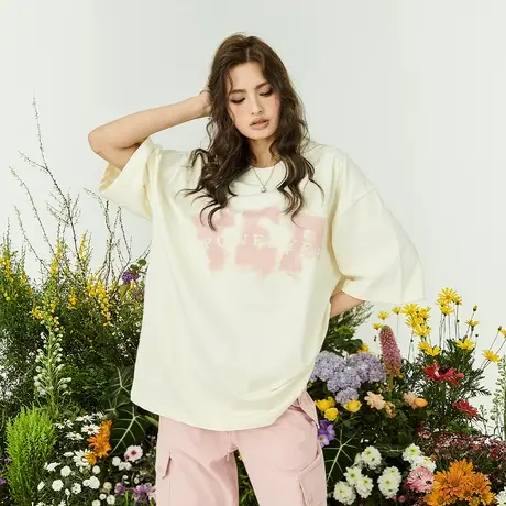 YEP韩版印花短袖T恤女新款2023夏装国潮情侣装半袖设计感上衣小众商品大图