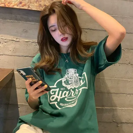 网红ins超火短袖t恤女2020新款宽松韩版原宿风半袖mschf上衣服潮商品大图