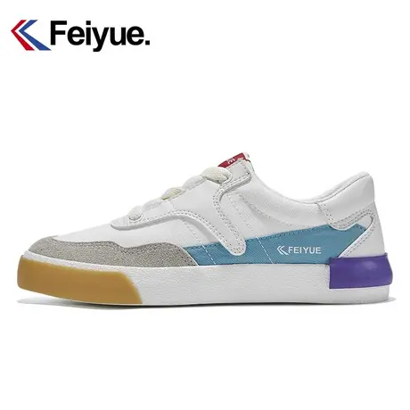 feiyue/飞跃撞色拼接帆布鞋2023秋季新款个性百搭透气休闲鞋男鞋商品大图