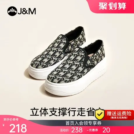 jm快乐玛丽厚底女鞋2023春夏新款厚底增高休闲懒人一脚蹬女乐福鞋商品大图