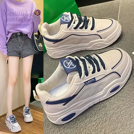 戚薇同款老爹鞋厚底休闲板鞋女2023新款春秋百搭小白鞋百搭运动鞋图片