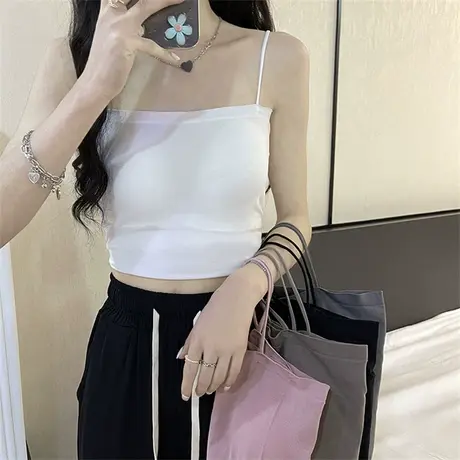 春夏季细带吊带背心打底衫内搭ins欧美风外穿无钢圈带胸垫抹胸女商品大图