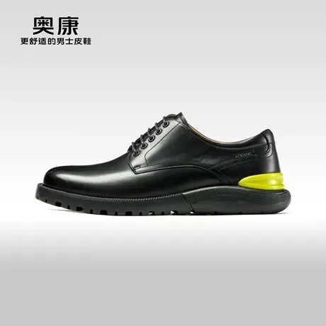 奥康男鞋2024春季新款低帮时尚休闲皮鞋男真皮系带舒适耐磨单鞋商品大图
