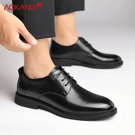 奥康皮鞋男商务正装德比鞋2023春季新款休闲真皮男士结婚新郎男鞋商品大图