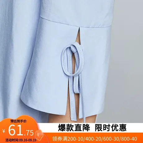 艾格夏季女装官方旗舰店时尚百搭舒适休闲一字领叭袖休闲衫Z267商品大图