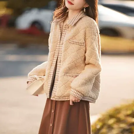 时尚气质皮草外套2022年冬季新款淑女温柔宽松显瘦通勤百搭上衣商品大图