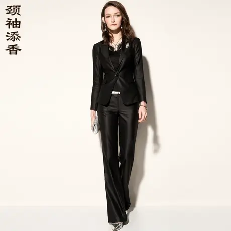 颈袖添香2023商务正装白领气质羊毛小西装女裤女士职业装套装图片