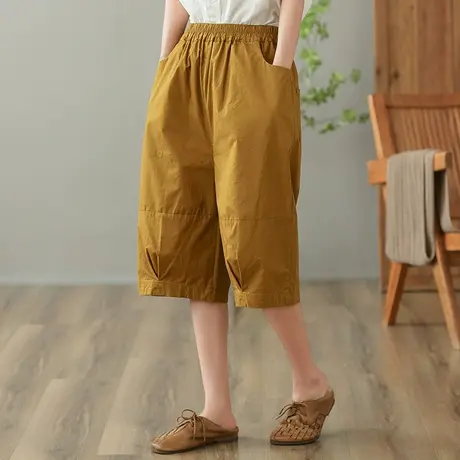 dza 高腰显瘦全棉休闲裤女2023夏季薄款工装直筒裤宽松百搭阔腿裤图片