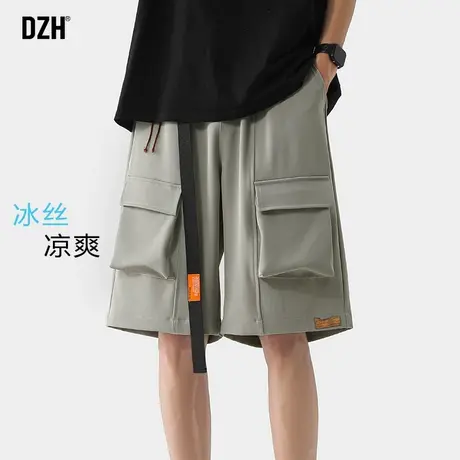 男士冰丝短裤男夏季薄款工装五分裤子速干裤2023新款宽松运动中裤商品大图