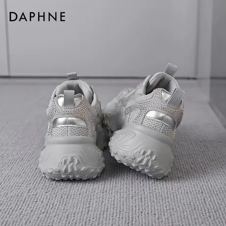 达芙妮银色厚底老爹鞋女2025秋冬新款休闲运动鞋轻便榴莲底跑步鞋商品大图