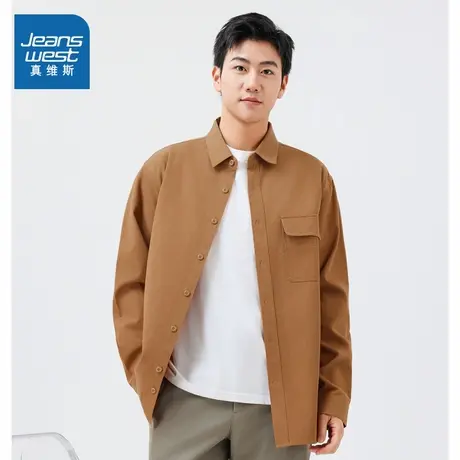 ND真维斯男装衬衣2025春季新款简约休闲通勤男款日常经典长袖衬衫商品大图