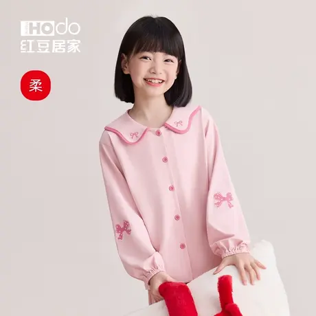 红豆居家女童睡衣A类棉超柔软亲子学生亲肤透气家居服套装女款春图片