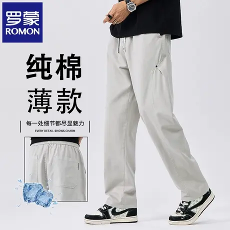 罗蒙高街美式工装休闲裤男夏季薄款纯棉直筒裤宽松潮牌阔腿裤N2Z图片