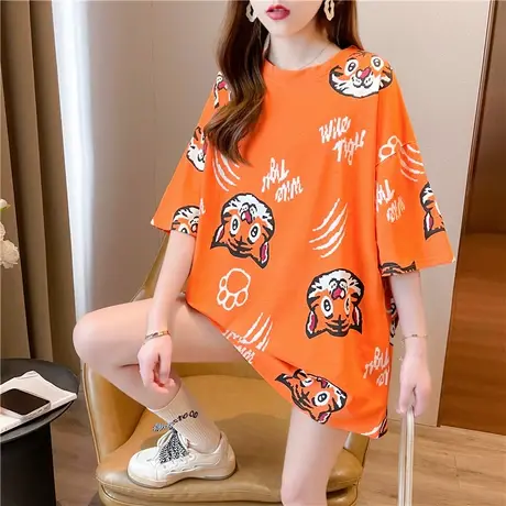 短袖上衣女夏2023新款设计感小众ins潮半袖夏季情侣t恤女宽松女装商品大图