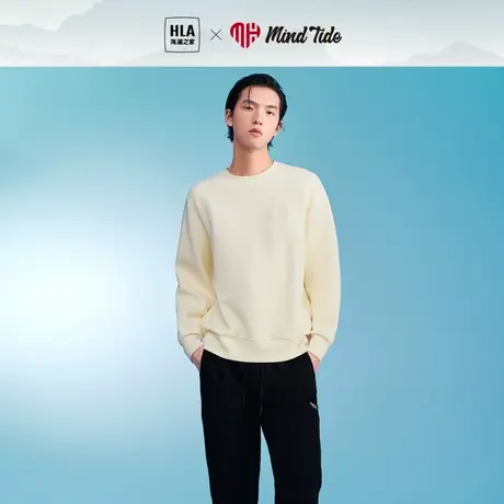 HLA/海澜之家中国心情侣卫衣23秋季新休闲刺绣圆领宽松长袖外套男图片