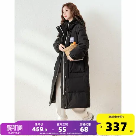 唐狮中戏羽绒服女长款2024年冬季新款90鸭绒连帽加厚保暖冬装外套商品大图