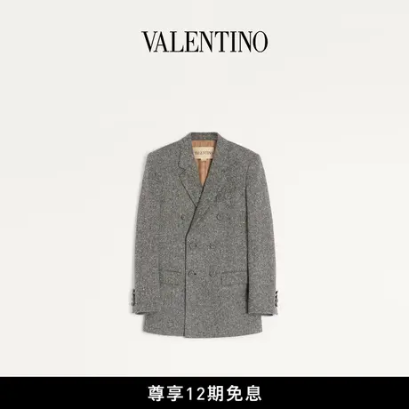 [秋冬新品]华伦天奴VALENTINO男士双排扣纹理羊毛夹克图片
