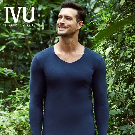 安莉芳官方奥莱IVU基础简约商务休闲无痕鸡心领暖肤衣秋冬秋衣男商品大图