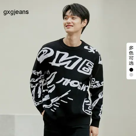 gxg jeans男装2023年冬季新款圆领毛衫JED12008584图片