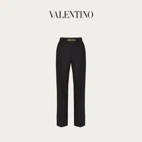 【季末优惠】华伦天奴女士 CREPE COUTURE VLOGO CHAIN长裤商品大图