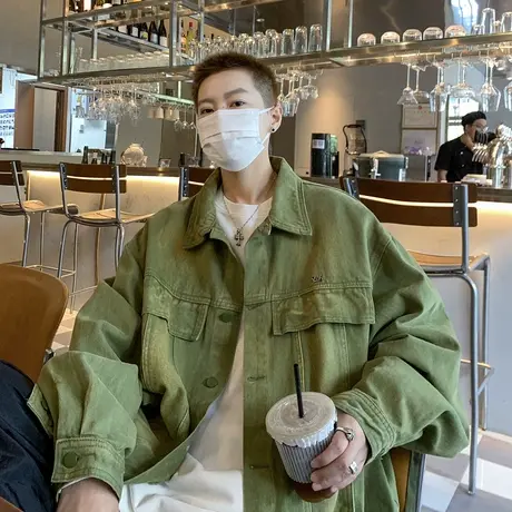 牛仔外套男高街潮牌春秋休闲夹克港风情侣嘻哈帅气宽松工装上衣服商品大图