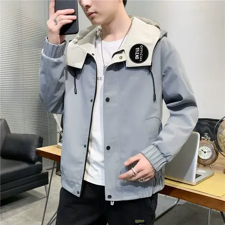 夹克男春秋装薄款上衣连帽卫衣青少年秋衣帅气外套秋季学生男装潮商品大图