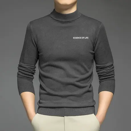 2024新款半高领毛衣男秋冬季内搭针织衫中领打底衫毛线衣潮流毛衫商品大图