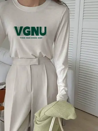 白色仿棉长袖t恤女2023新款春秋冬季内搭打底衫今年流行漂亮上衣商品大图