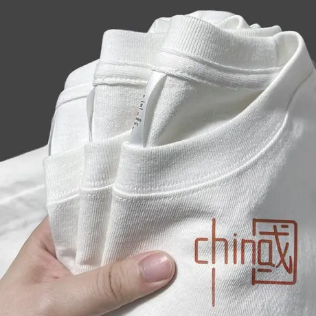 国潮复古T恤ins潮短袖宽松设计感显瘦女装2021新款潮个性半袖上衣商品大图