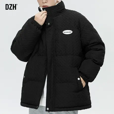 男士黑色立领棉服男潮牌冬季2023年新款加厚羊羔绒外套保暖面包服商品大图