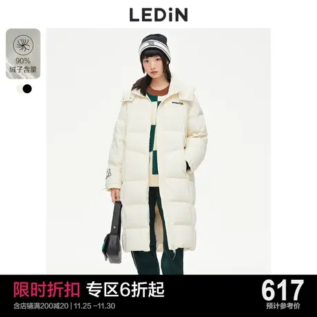 乐町长款连帽羽绒服2022冬季新款羽绒宽松C1ACC4401图片