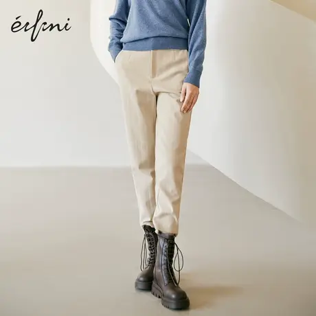 【👟商场同款】👠伊芙丽2021年秋季简约长裤高腰休闲裤女1CB152112图片