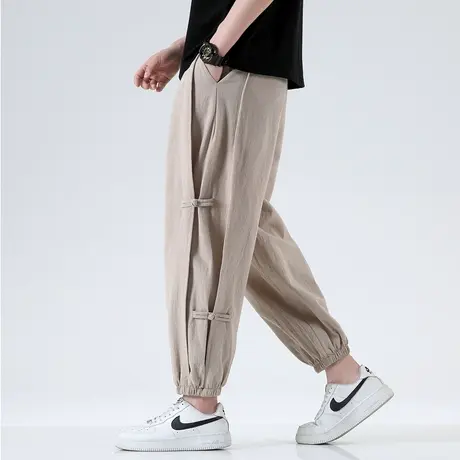 九分裤男夏季中国风复古哈伦裤盘扣个性灯笼裤加肥加大码休闲裤潮商品大图