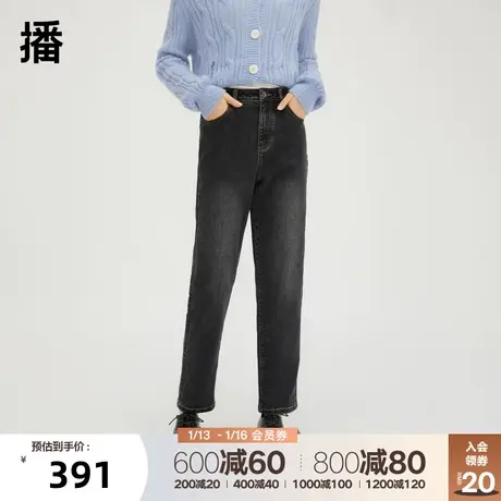 播做旧牛仔裤2023秋季新品铅笔裤高腰显瘦通勤休图片