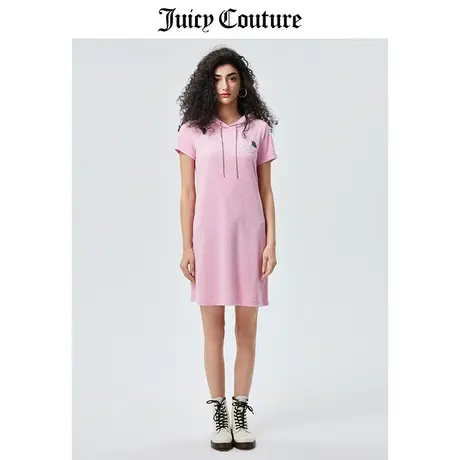 Juicy Couture橘滋连衣裙女2023夏季新款修身针织短袖连帽连衣裙图片