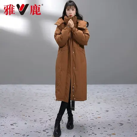 2023冬季新款中长反季时尚女士正品连帽羽绒服YQB01X05400图片
