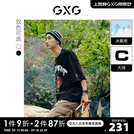 GXG奥莱 22年男装 潮流3D印花卡通圆领短袖T恤夏季新品图片