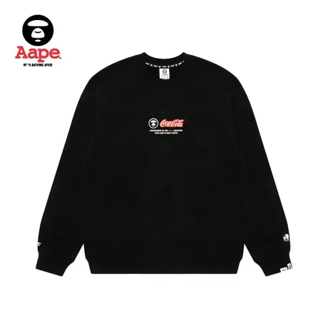 Aape联名Coca Cola男装秋冬猿颜气泡图案印花薄绒圆领卫衣9580XXJ商品大图