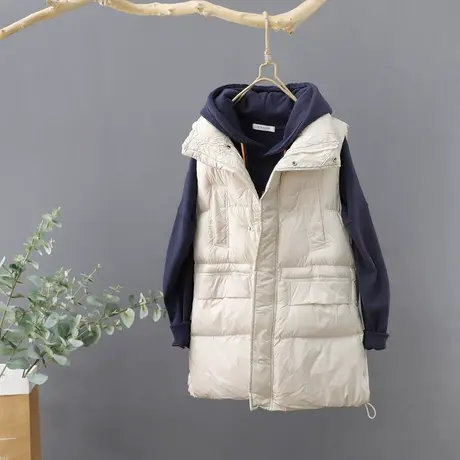 中长款羽绒棉马甲女韩版2023新款秋冬宽松大码棉坎肩外套背心马夹商品大图