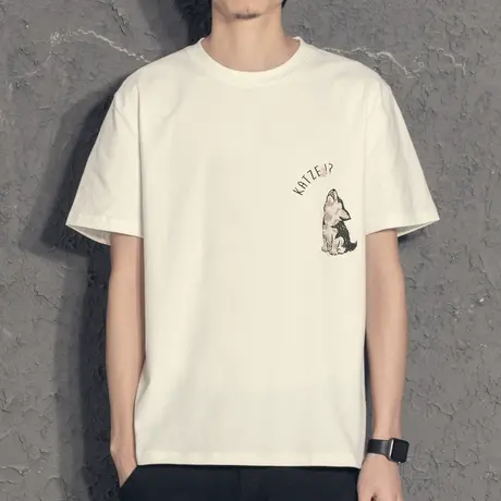 休闲潮牌夏季短袖t恤男生潮流情侣装半袖体恤2023新款夏装打底衫图片