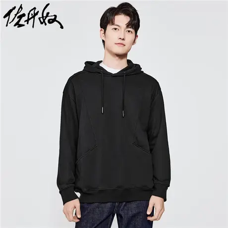 佐丹奴外套男装破骨口袋宽松落肩连帽套头卫衣 01022839商品大图